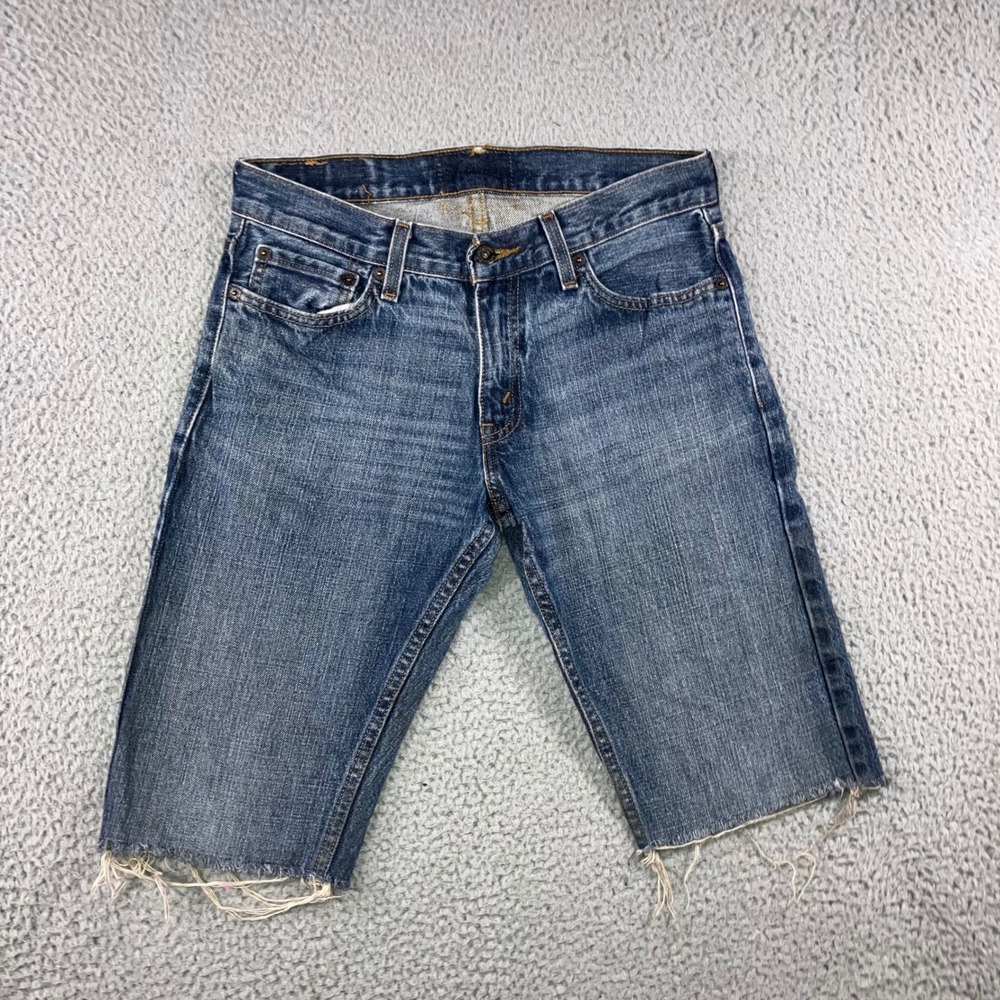 Signature Levi Strauss Denim Jorts‎ Shorts Men 29 Blue Cut Off Raw Hem Slim